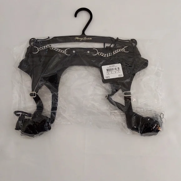 Honey Bridal Kendra black garter belt